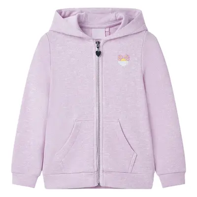 vidaXL Sweatshirt para criança com capuz e fecho mistura de lila 116