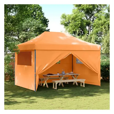 vidaXL Tenda para festas pop-up dobrável c/ 4 paredes laterais laranja