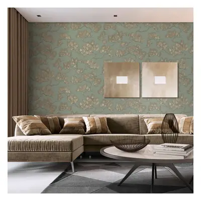 DUTCH WALLCOVERINGS Papel de parede efeito pinheiros cor verde