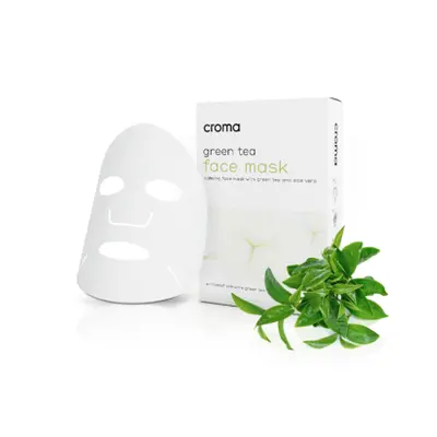 ¡Desconto 20%! ▷mascarilla Facial Croma Calmante Con Té Verde Y Aloe Vera (8uds) - Croma