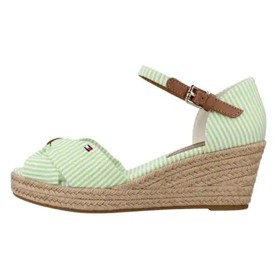 Sandálias de Mulher TOMMY HILFIGER SANDALIAS MUJER MODELO HIGH WEDGE SEERSUCKER COLOR VERDE 0H7