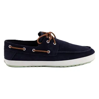 Sapato de vela de Homem EL GANSO NAUTICO SNEAKER SUEDE MARINO 1120S240008 AZUL