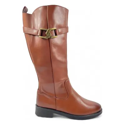 Botas de Mulher TIMBOS BOTA PLANA MUJER CUERO 130649 MARRóN