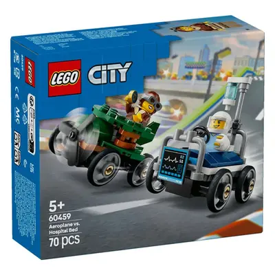 Lego City 60459 - Pacote de carros de corrida: avião vs. Cama de hospital