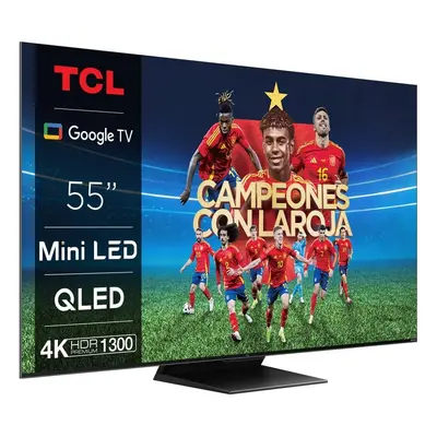 TV Mini LED - TCL 55C805, 55 pulgadas, 4K QLED +, Google TV