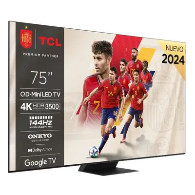 TV MiniLed - TCL 75C855, 75", 4K, QLED +, Google TV, Onkyo