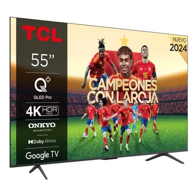 TV QLED - TCL 55C655, 4K, HDR10+, Google TV, Dolby Atmos