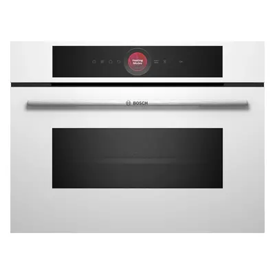 Horno Microondas - BOSCH CMG7241W1, 45 cm, Cristal Blanco, Home Connect