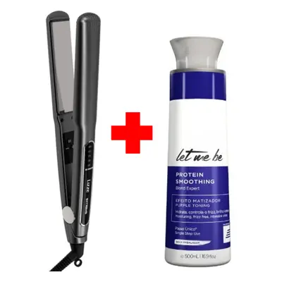 Let Me Be Kit Alisamento Blond Expert Passo Único 500ml Sem Formol+Prancha Lizze Extreme